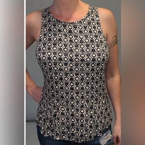 Abercrombie & Fitch Women’s Tank Top Size Medium Black White Peplum Sleeveless